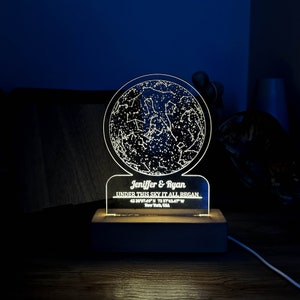 Custom Star Map By Date, Stars Chart Gift For Couples, Customized Star Map Night