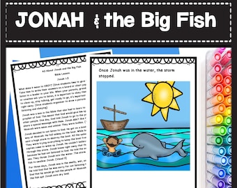Lezione biblica su Giona e il grosso pesce: Immagini e attività (download digitale)