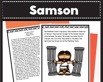 Samson Bible Lesson for Kids Bible Lesson Plan for Preschool & Kindergarten Bible Lesson with Visuals and Activities No Prep Lesson