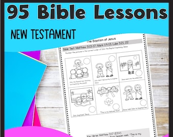 New Testament Bible Lessons for Preschool Kindergarten Sunday School Bible Lesson plans Curriculum Homeschool Bible Lessons   Bible Coloring