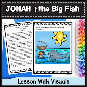 Jonah and the Big Fish Bible Lesson: Visuals & Activities (Digital Download)