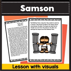 Samson Bible Lesson for Kids Bible Lesson Plan for Preschool & Kindergarten Bible Lesson with Visuals and Activities No Prep Lesson