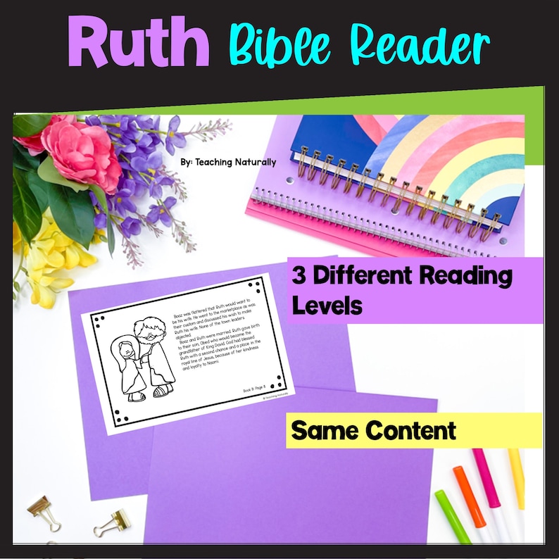 Ruth Bible Story Printable Booklet Bible Lesson for Kids Bible Craft Primary Sunday School Bible ...