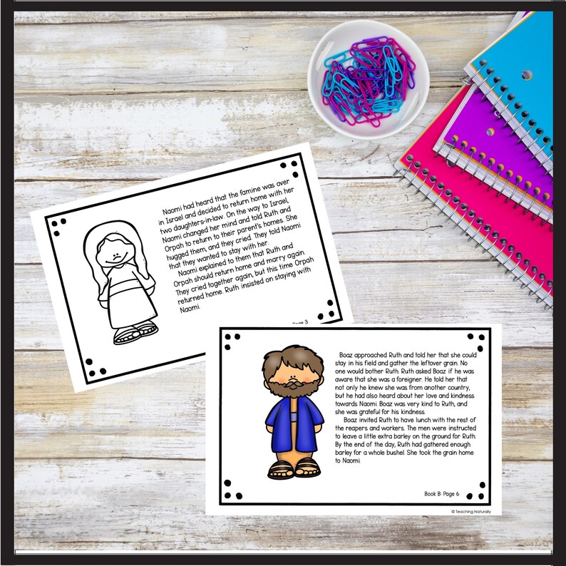 Ruth Bible Story Printable Booklet Bible Lesson for Kids Bible Craft ...