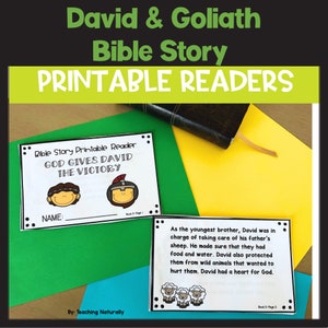 David and Goliath Printable Mini-Book: Bible Story Activity (Digital Download)