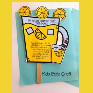 Kids Bible Craft Printable Summer Sunday School Bible Lesson Lemonade God&#39;s Promise Christian Homeschool