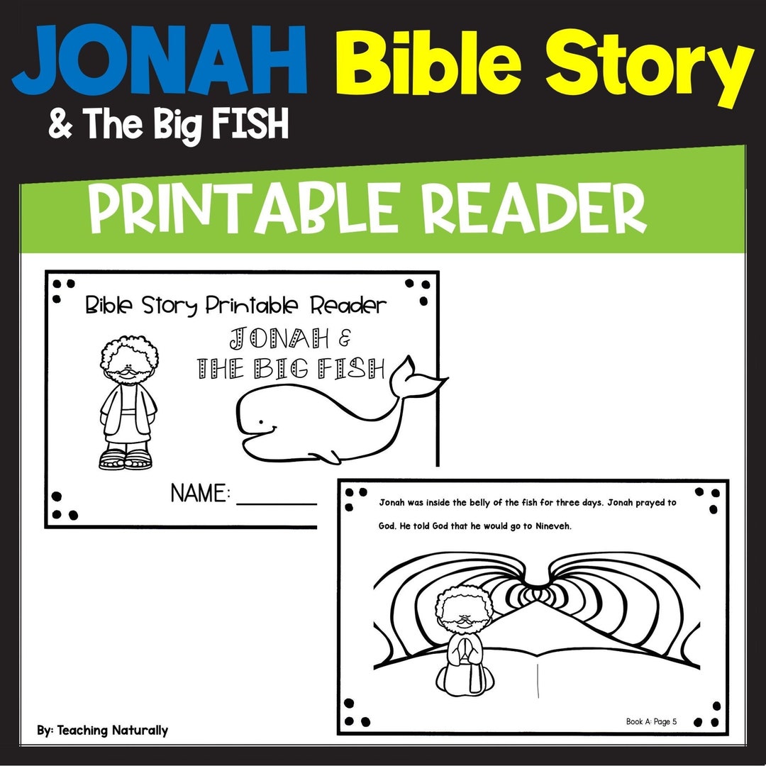 Jonah and the Whale Big Fish Bible Story Printable Reader