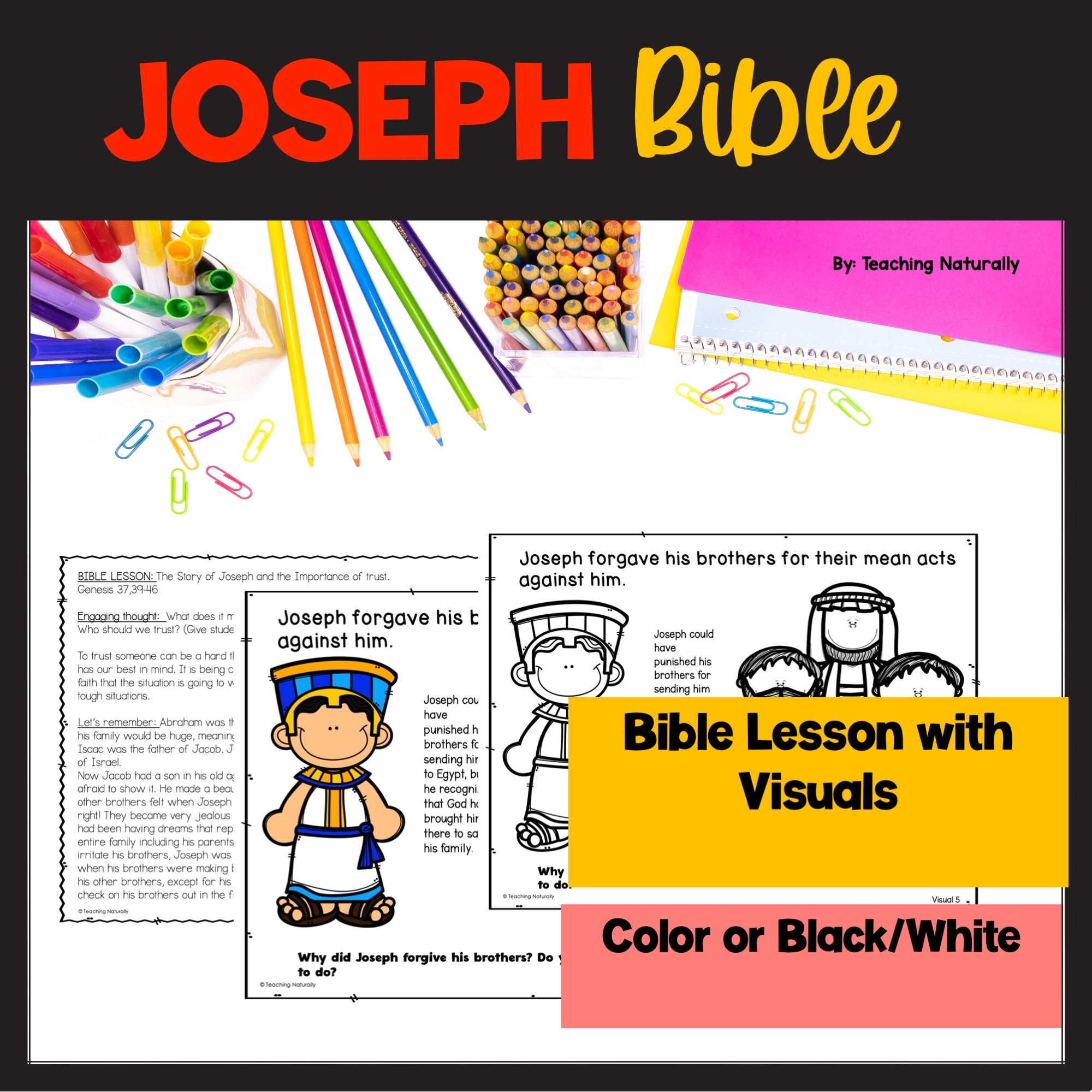 Joseph's Coat Bible Lesson & Activities: 1st-2nd Grade (digital ...