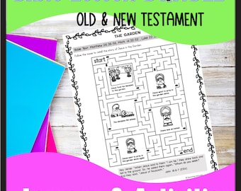 Old & New Testament Bible Lessons: Kids Activities Bundle (Printable) Sunday School Lesson Plans