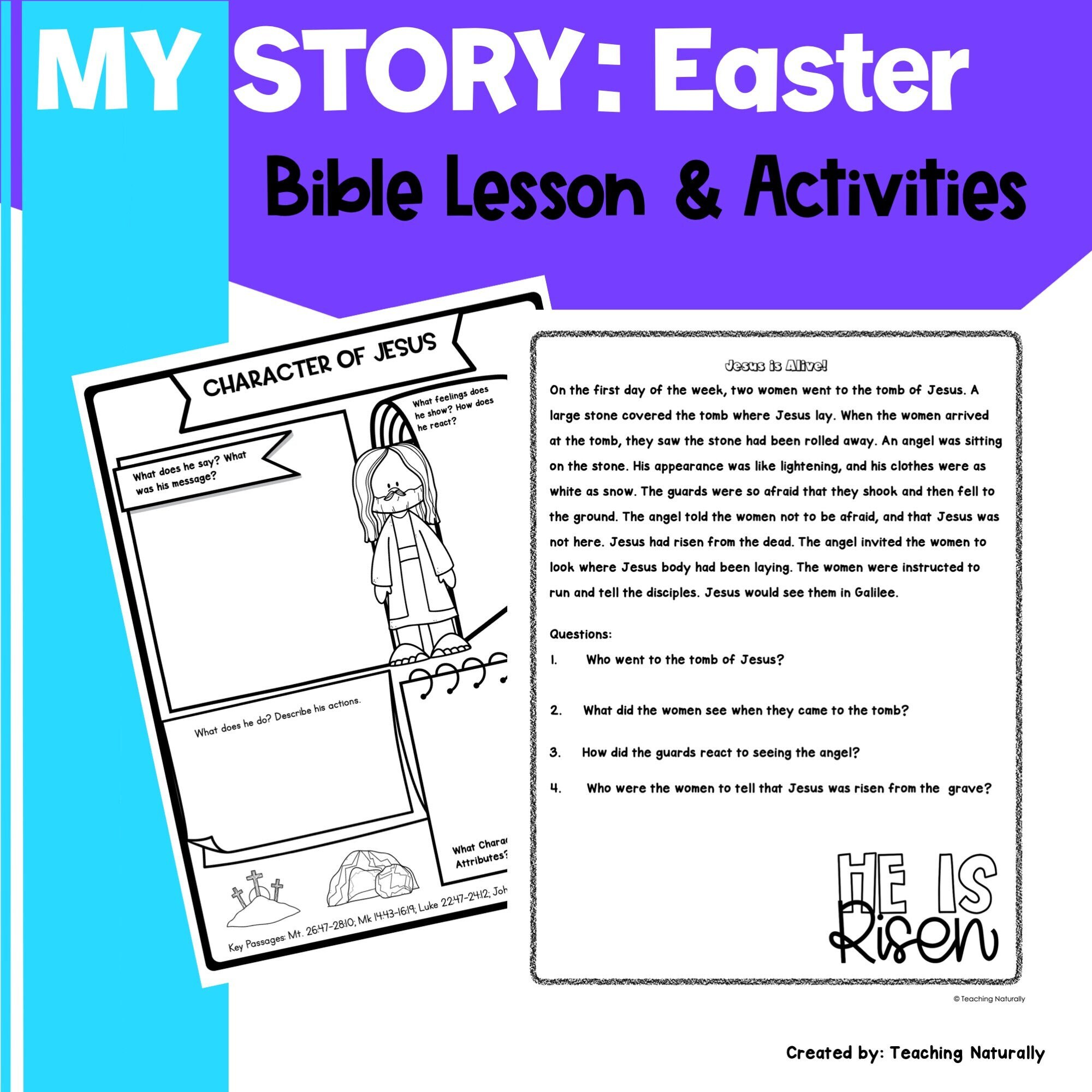 Easter Bible Lesson Activities for Kids sunday School Lesson - Etsy