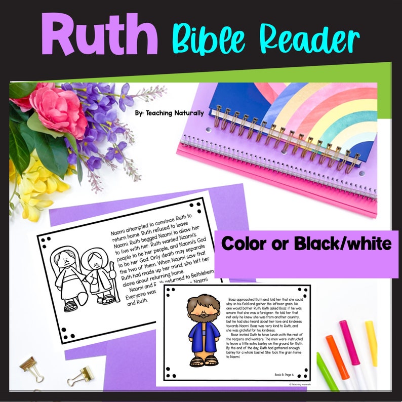Ruth Bible Story Printable Booklet Bible Lesson for Kids Bible Craft ...