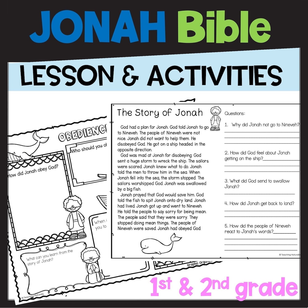 Jonah and the Big Fish Whale Bible Lesson With Visual and