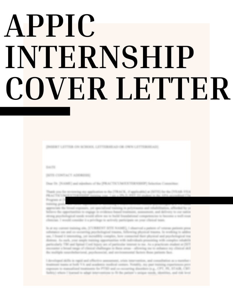 Clinical Psychology Internship Cover Letter Template Ph.d./psy.d. Cover