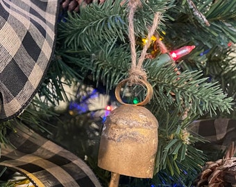 Christmas Tree Bell Ornaments -real working tin bells with metal strikers