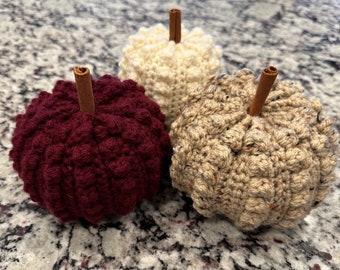 Calabazas de ganchillo decoración de otoño