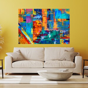 Large Abstract Painting, Large Maximalist wall art, Abstract Collage, Colorful Wall Art, Printable Abstract Art, Large Wall Art