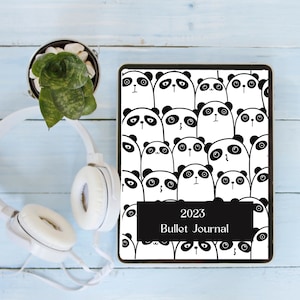 Digital Bullet Journal, 2023 Calendar Planner, Digital Planner, Digital bujo, Goodnotes Planner, Digital Journal, Simple Notebook, Panda