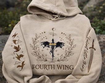 Embroidered Dragon Sweatshirt, Fourth Wing Xaden Riorson, Fantasy Bookish Gift . Book love for fan