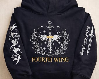 Sudadera con capucha bordada de dragón, Fourth Wing Xaden Riorson, regalo fantástico para amantes de los libros. Para los fans de los libros.