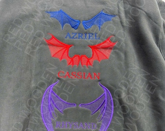 Embroidered Bat Boys Sweatshirt, A Court of Thorns and Roses Rhysand