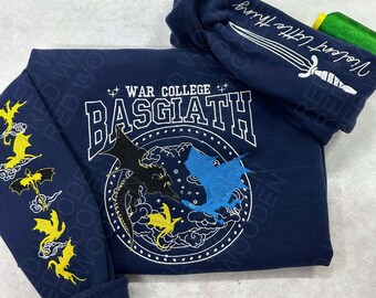 Embroidered Fourth Wing Sweatshirt,Basgiath War College, Xaden Riorson,Dragon Rider,Violet Sorrengail,Riders Quadrant,Fantasy Reader