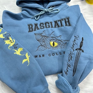 Custom Basgiath War College, geborduurde hoodie vierde vleugel, Dragon Rider, Violet Sorrengail, Xaden Riorson, Riders Quadrant, Fantasy Reader
