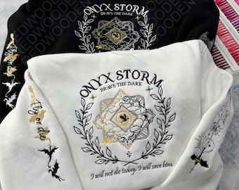 Onyx Storm Embroidered Sweatshirt, Fourth Wing Basgiath War College