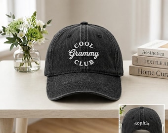 Cool Grammy Club Embroidered Hat, Custom Grandma Baseball Cap, Personalized Name Cap, Gift for Her