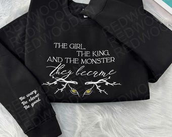 One Dark Window Embroidered Sweatshirt- Be wary. Be Clever .Be Good . Embroidered Hoodie, The Girl, The King And the Monster, Rachel Gillig