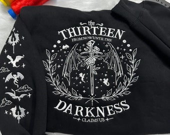 The Thirteen  Embroidered shirt, Sjm TOG Manon, From Now Until The Darkness Claims Us, Throne Of Glass Bookish Gift, gift for mother.