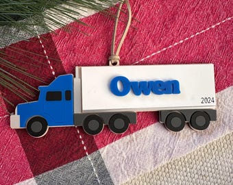 Decorazione natalizia personalizzata per camion: regalo per camionisti in legno e acrilico