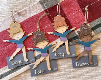 Gymnastics Ornament | Personalized girls Christmas ornament | girls gymnast ornament | girls tumbling ornament