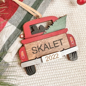 Personalized Christmas Tree Truck Ornament