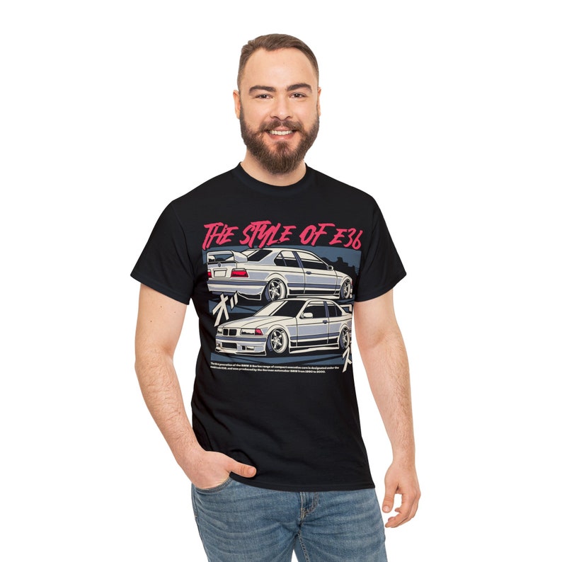 BMW E36 Tshirt, Automotive Clothing, Stanced Car Apparel, Lowered Car