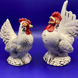 Vintage Chicken and Rooster Salt and Pepper Shakers 1950’s