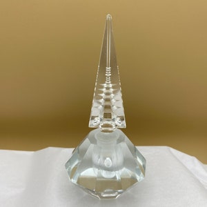 Vintage HOYA Crystal Perfume Bottle PAGODA Japan