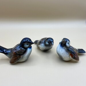 Vintage 1960’s- 1970’s Goebel Set of Three Sparrow Figurines West Germany CV72, CV73 & CV75