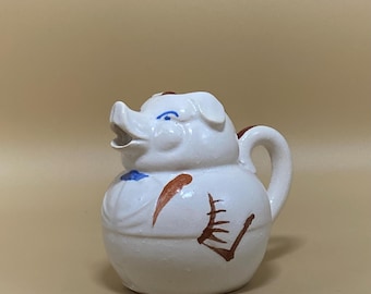 Vintage Ceramic Pig Creamer, Tuxedo and Bow Tie