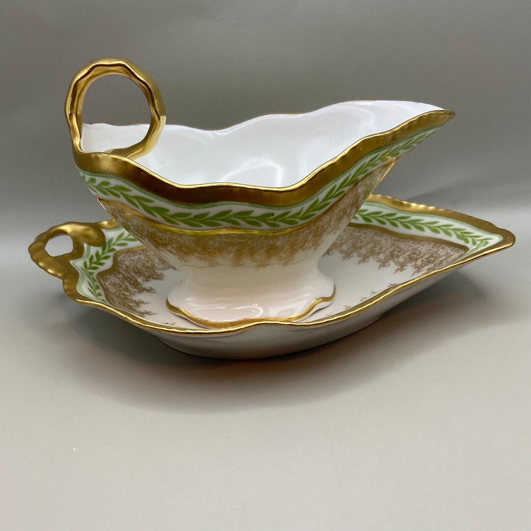 Vintage Limoges Gravy Boat / Sauce Boat With Under Plate Two Etsy