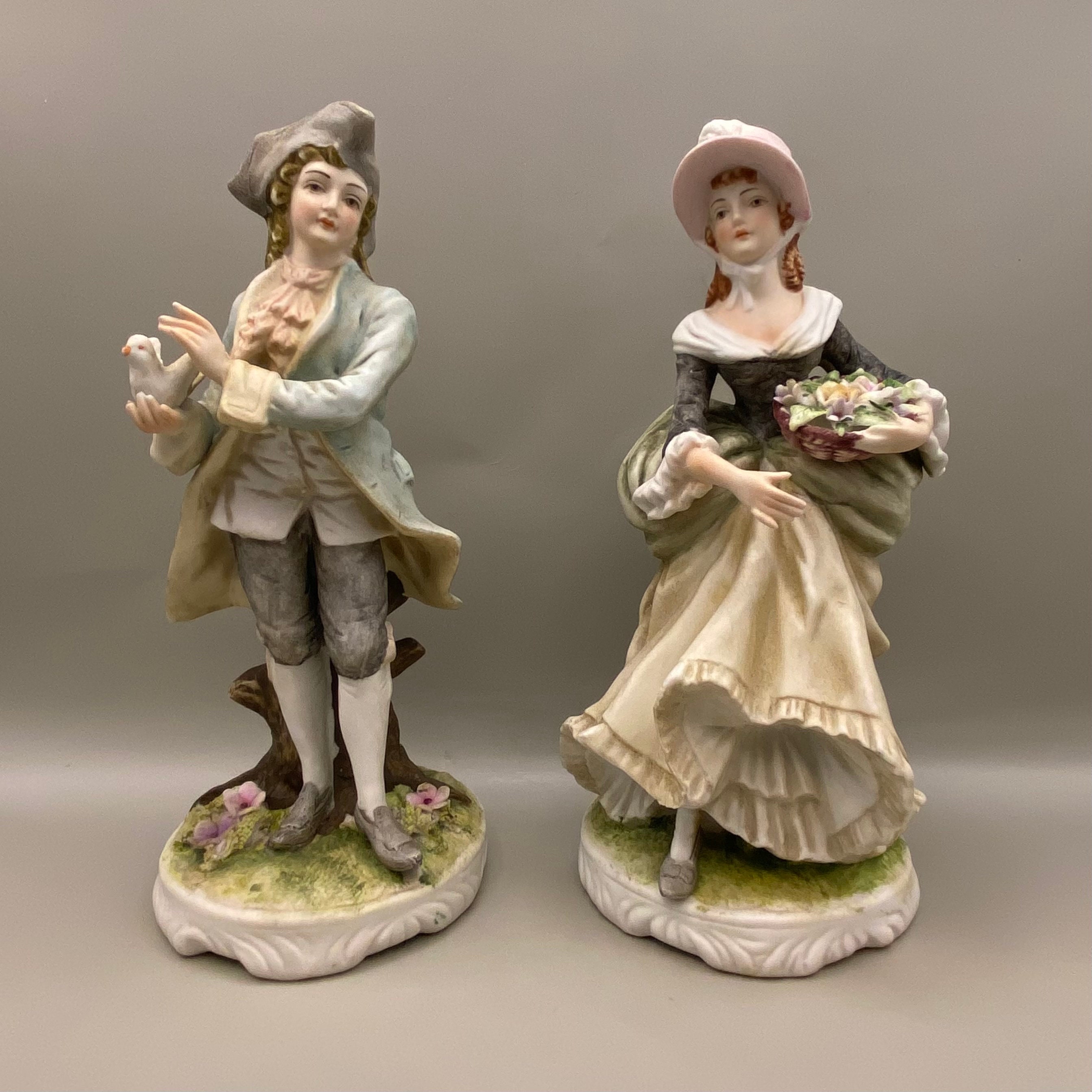 Vintage Lefton China Figurines Elaine and Norman, (set of Two
