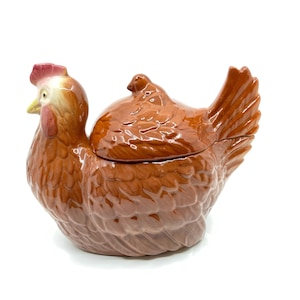 Vintage FAPCO (Fredericksburg Art Pottery Company) Hen and Chick Cookie Jar