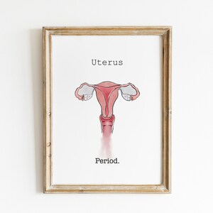 Baarmoeder artwork, Anatomie Wall Art, Female Reproductive System, Medical student, Obgyn, Gynaecologist Gift, Clinic Decor, Menstruatiecyclus
