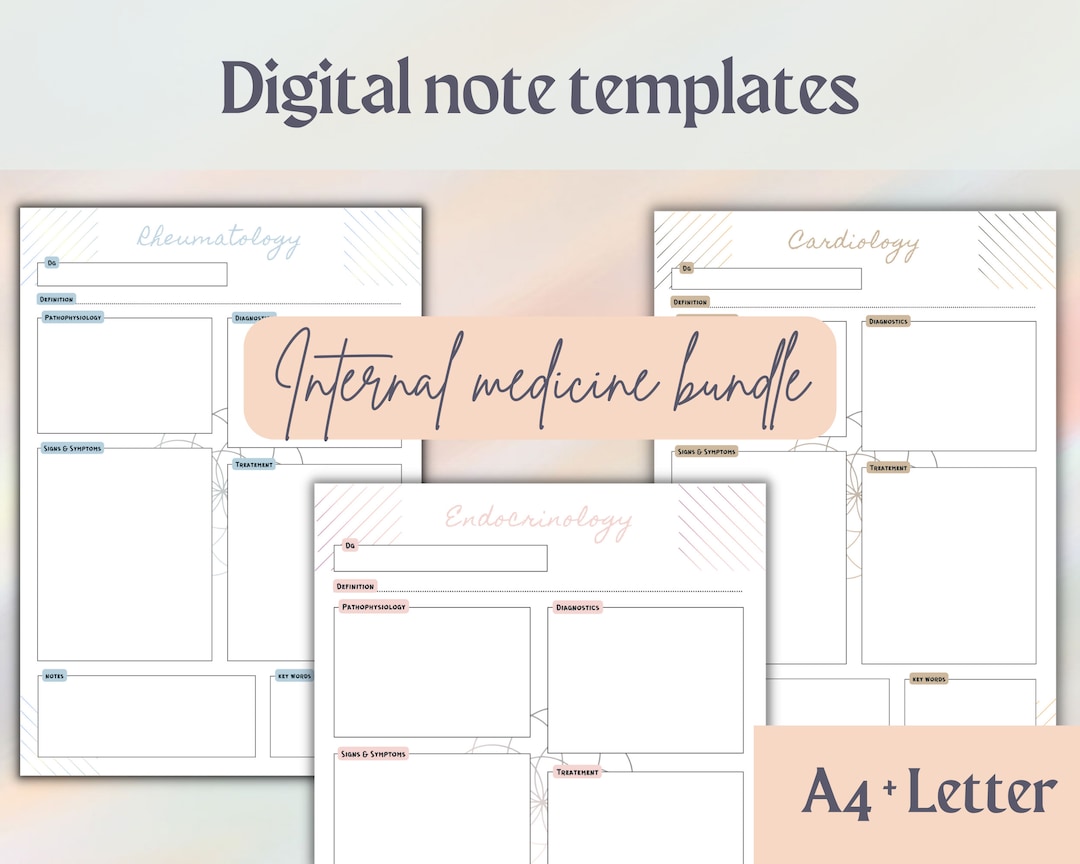 Medicine Study Notes Template: Minimalist Disease Case Study (digital ...