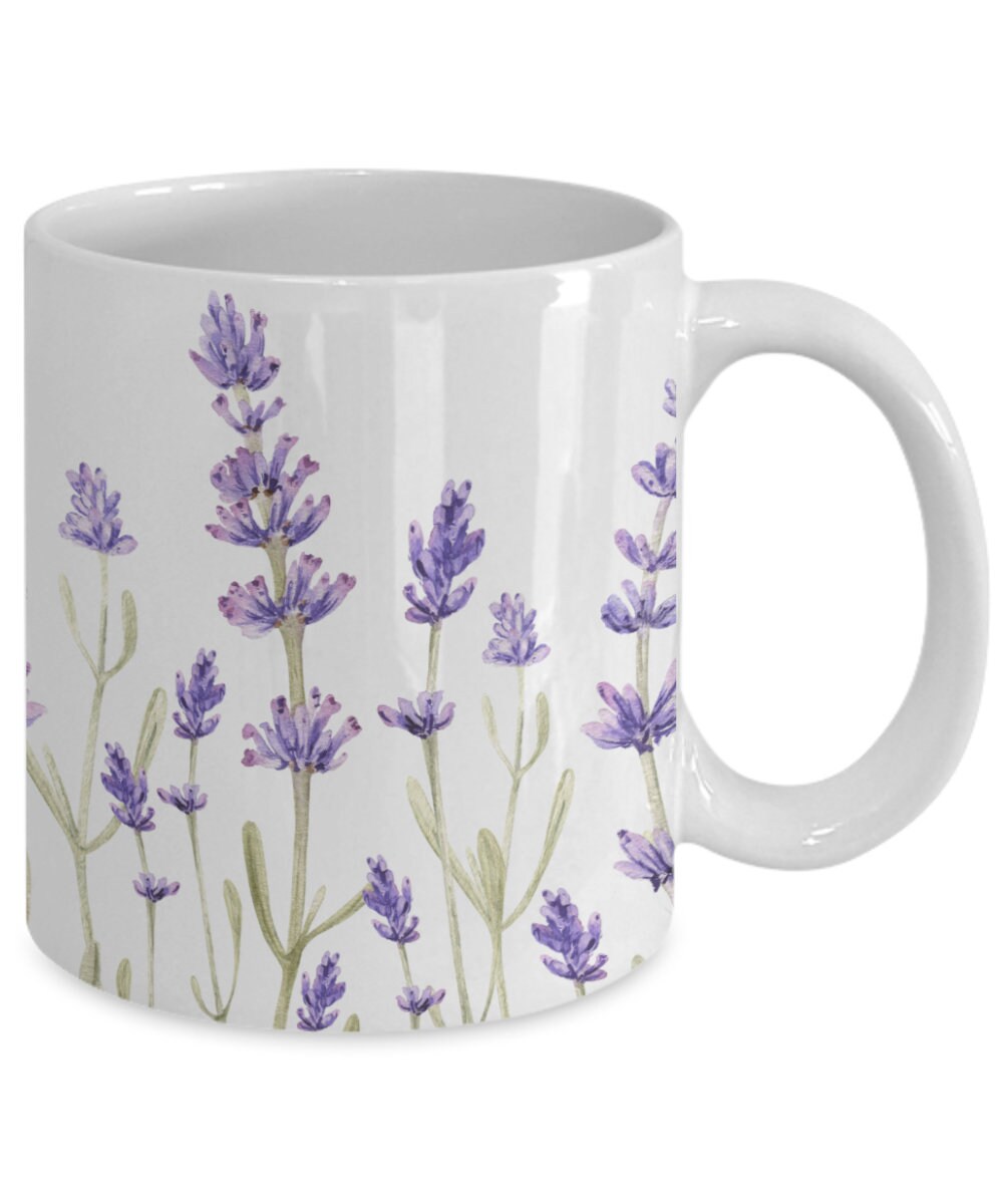 Lavender Mug, Hand Painted Mug, Lavender Lovers, Garden Lovers