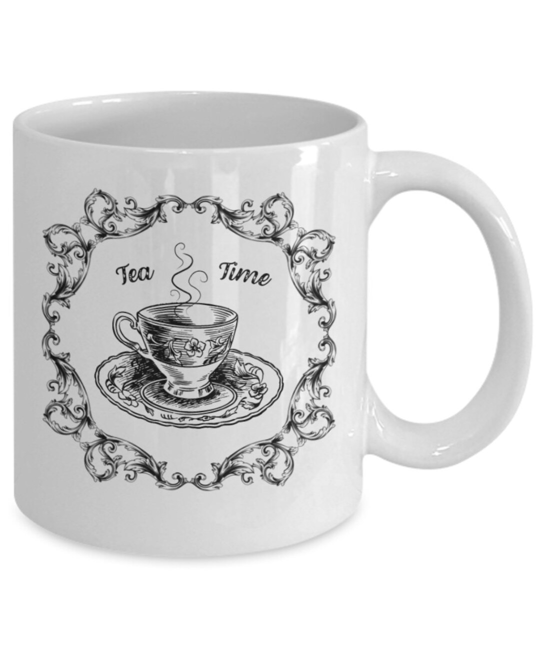 Victorian Tea Time Mug, Vintage Mug, Antique Coffee Mug, Vintage Coffee