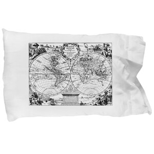 Vintage Karte Kissenbezug, Kartographie Geschenke, Reisegeschenke, Kartengeschenke, Kartendruck