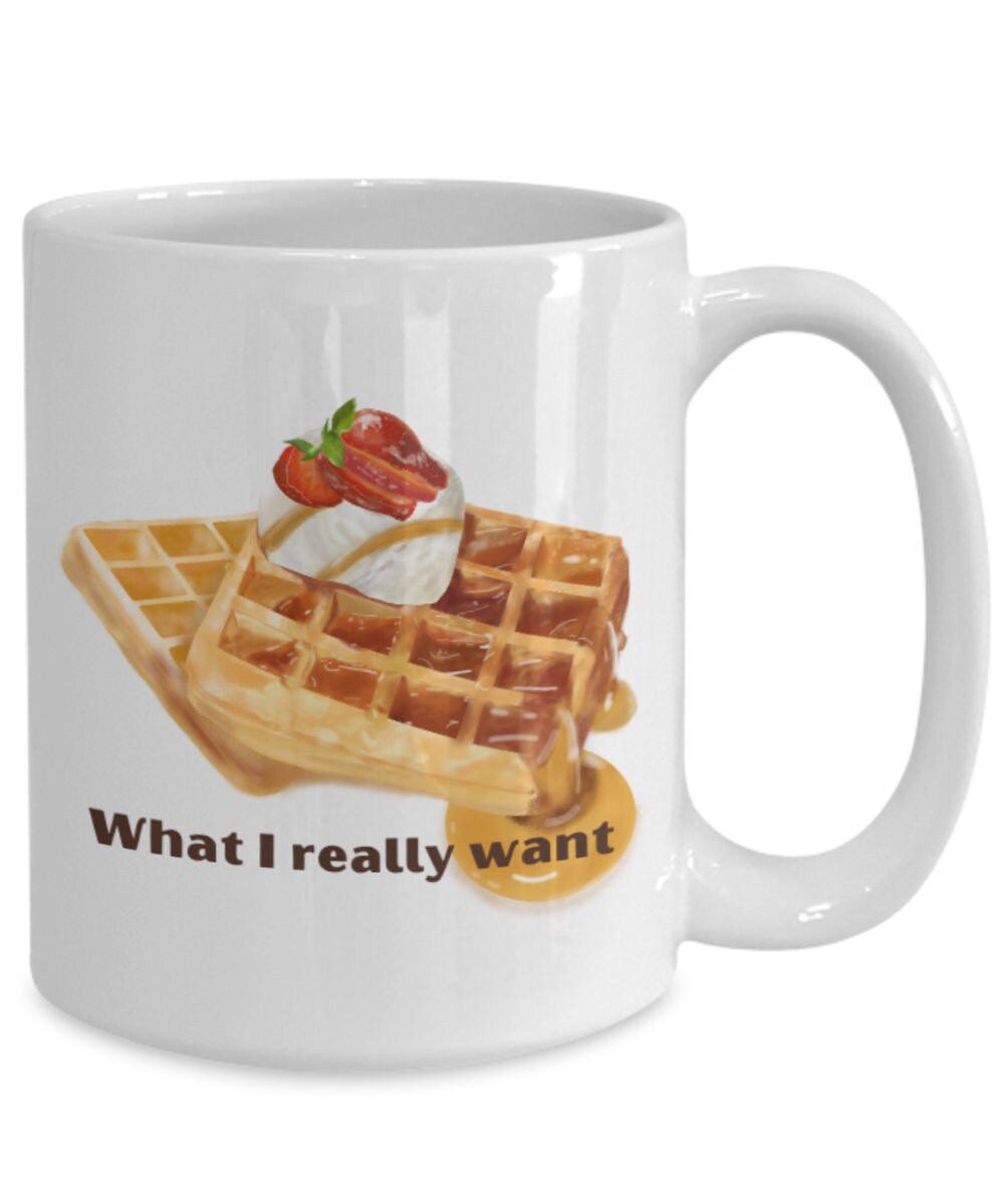 Waffle graphic mug, waffle coffee mug, breakfast mug, foodie mug, breakfast lovers