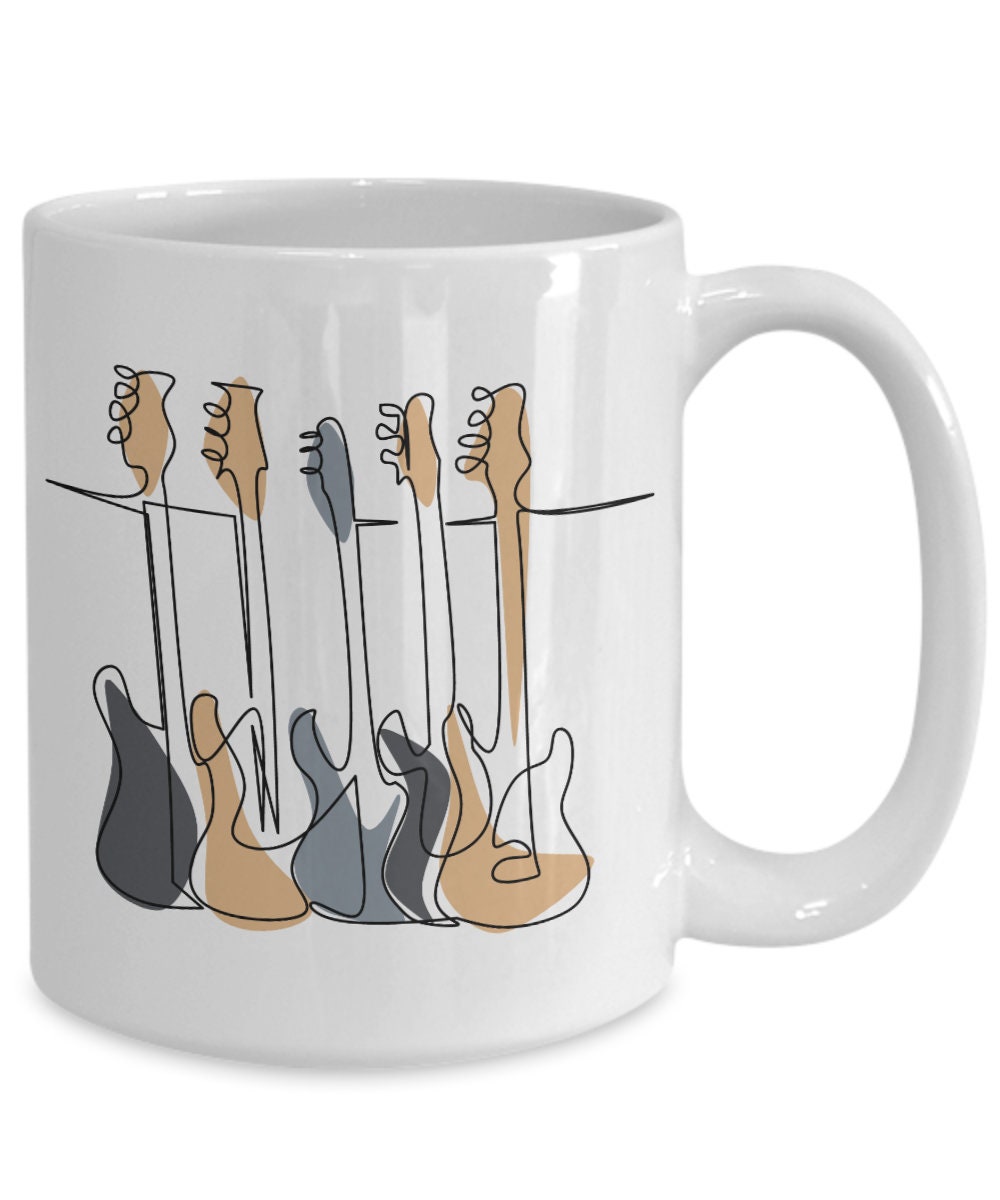 Fender Electric Guitar Musical Note Ceramic Coffee Tea Cup Mug Rock