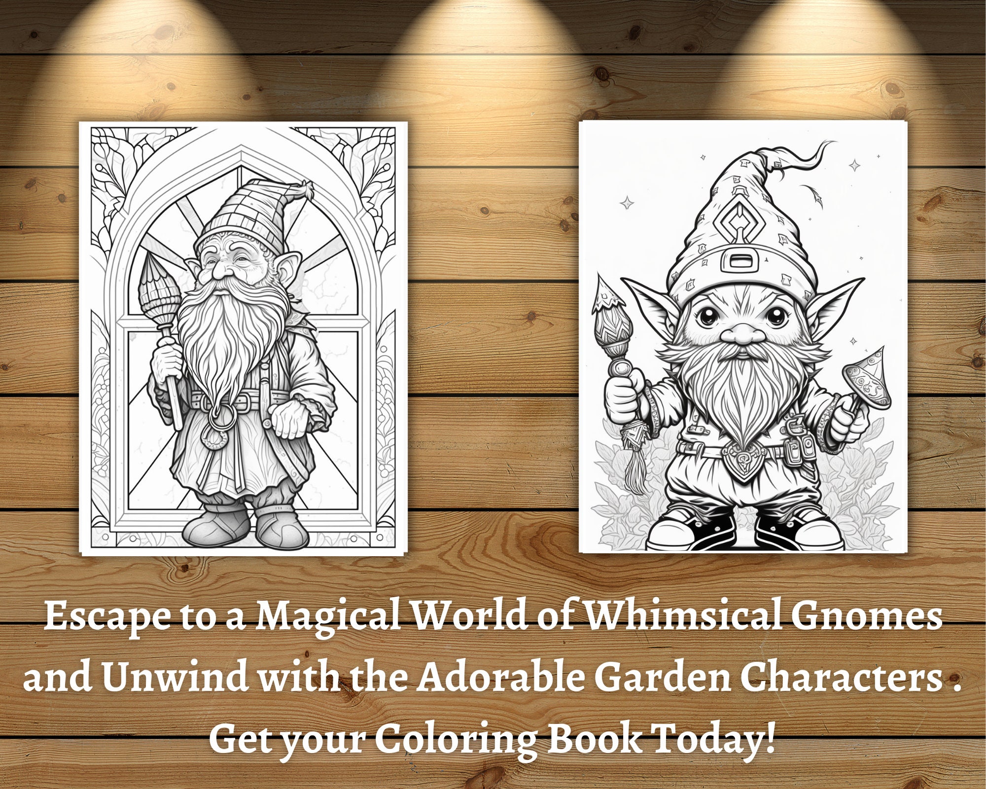 Whimsical Gnome Coloring Book:20 Enchanting Pages Forelax and - Etsy