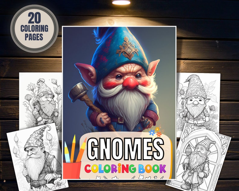 Whimsical Gnome Coloring Book:20 Enchanting Pages Forelax and - Etsy
